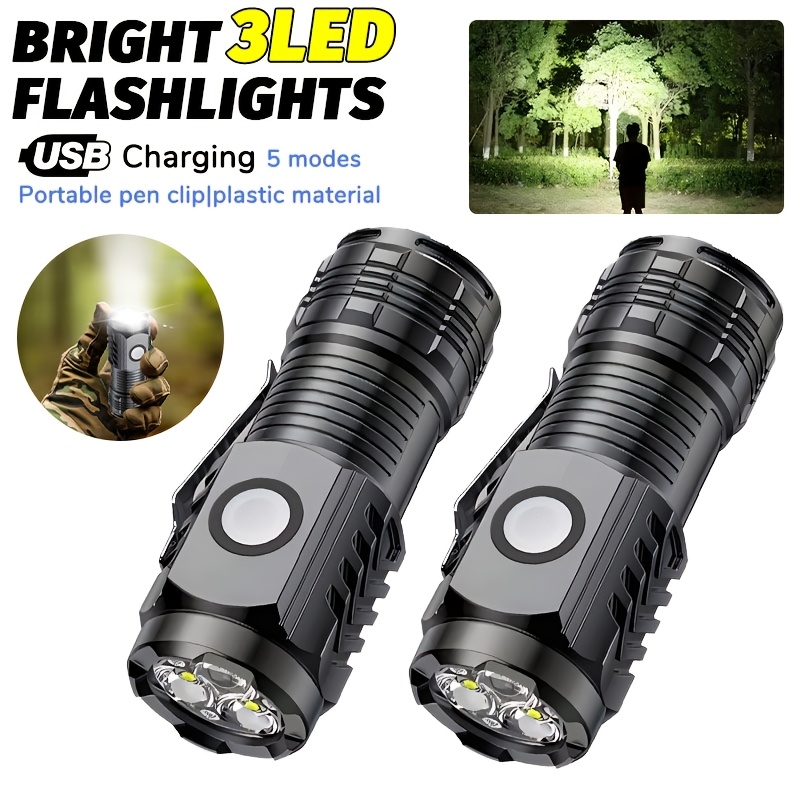 Outdoor Adventure Trips - مصباح يدوي LED محمول صغير وقوي،