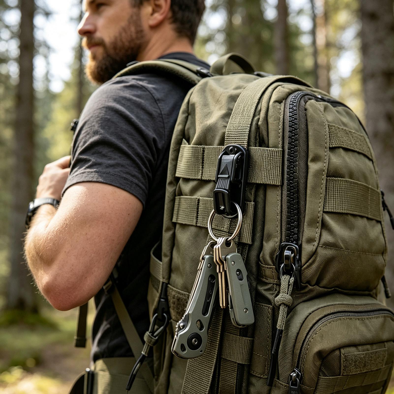 1 قطعة مشبك مفاتيح للحزام متعد - مراجعة Outdoor Adventure Backpack وسعره